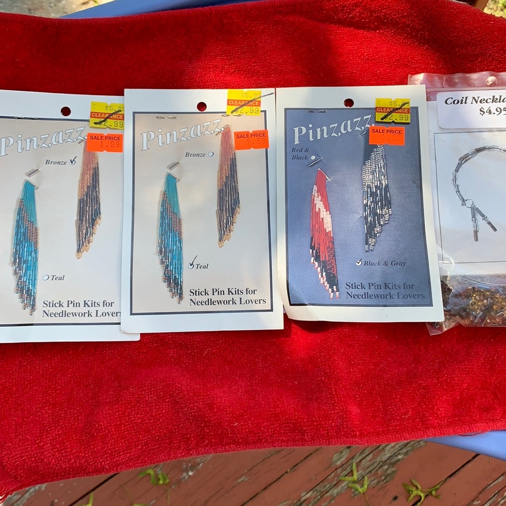 3 stickpin kits, new, necklace kit